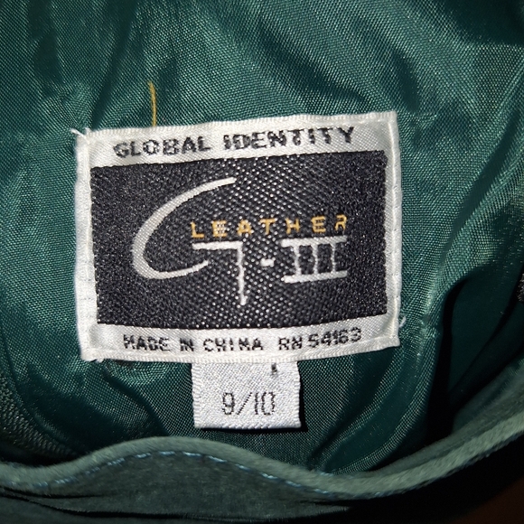 Global Identity G III Green Leather lined Skirt Pencil sz 9/10 Womens - Picture 2 of 5